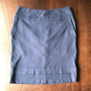 Cabi Navy Ruffled Knit Pencil Skirt Size 4